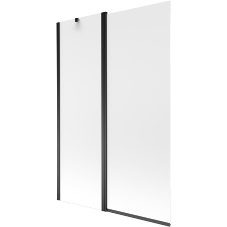 Mexen Flip 2-wing bath screen 120 x 150 cm, frost, black - 894-120-101-70-30
