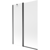 Mexen Flip 2-wing bath screen 120 x 150 cm, frost, black - 894-120-101-70-30