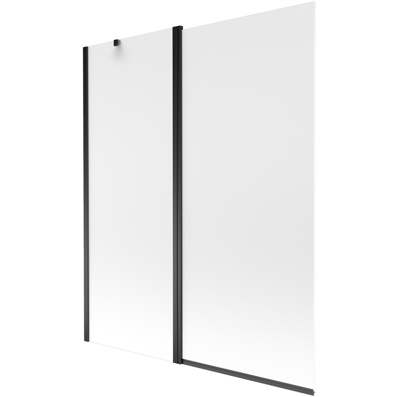 Mexen Flip 2-panel bathtub screen 140 x 150 cm, frost, black - 894-140-101-70-30