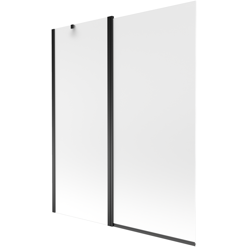Mexen Flip 2-wing bath screen 140 x 150 cm, frost, black - 894-140-101-70-30
