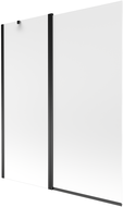 Mexen Flip 1-wing bathtub screen 140 x 150 cm, Frosted, Black - 894-140-101-70-30