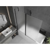 Mexen Flip 2-wing bathtub screen 140 x 150 cm, frost, black - 894-140-101-70-30
