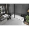 Mexen Flip 2-wing bath screen 140 x 150 cm, frost, black - 894-140-101-70-30
