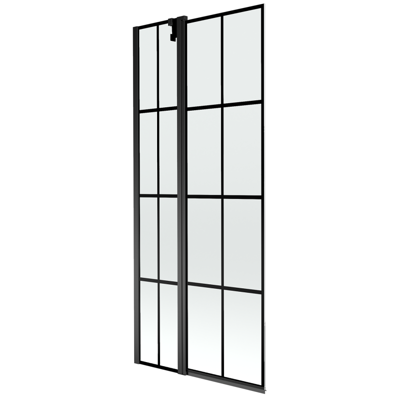 Mexen Flip 1-wing bathtub screen 80 x 150 cm, Black pattern, Black - 894-080-101-70-77