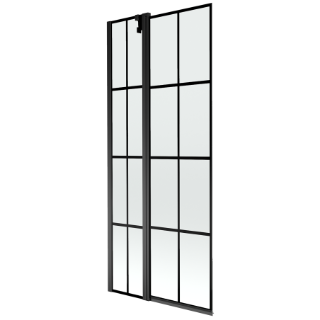Mexen Flip 2-panel bath screen 80 x 150 cm, black grid, black - 894-080-101-70-77