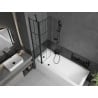 Mexen Flip 2-panel bath screen 80 x 150 cm, black grid, black - 894-080-101-70-77