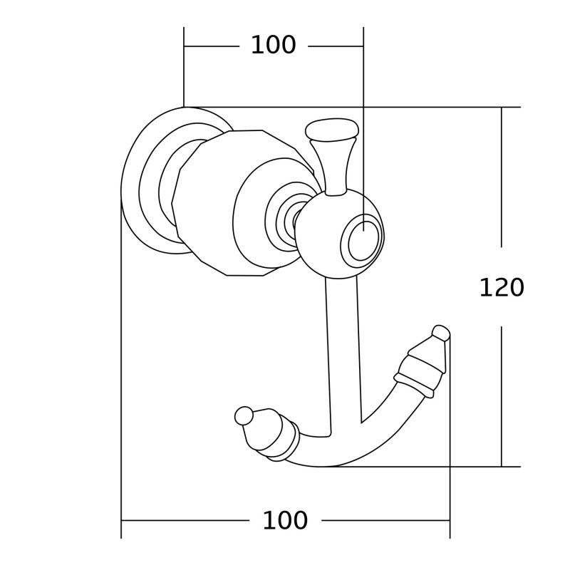 Mexen Estela double towel hook, rose gold - 7011535-60
