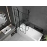 Mexen Flip 1-wing bathtub screen 80 x 150 cm, Black pattern, Black - 894-080-101-70-77