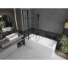 Mexen Flip 2-panel bath screen 80 x 150 cm, black grid, black - 894-080-101-70-77