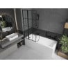 Mexen Flip 1-wing bathtub screen 80 x 150 cm, Black pattern, Black - 894-080-101-70-77