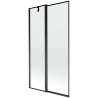 Mexen Flip 2-panel bath screen 100 x 150 cm, black frame, black - 894-100-101-70-70