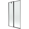 Mexen Flip 2-wing bathtub screen 100 x 150 cm, black frame, black - 894-100-101-70-70