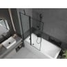 Mexen Flip 2-panel bath screen 100 x 150 cm, black frame, black - 894-100-101-70-70