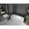 Mexen Flip 2-panel bath screen 100 x 150 cm, black frame, black - 894-100-101-70-70