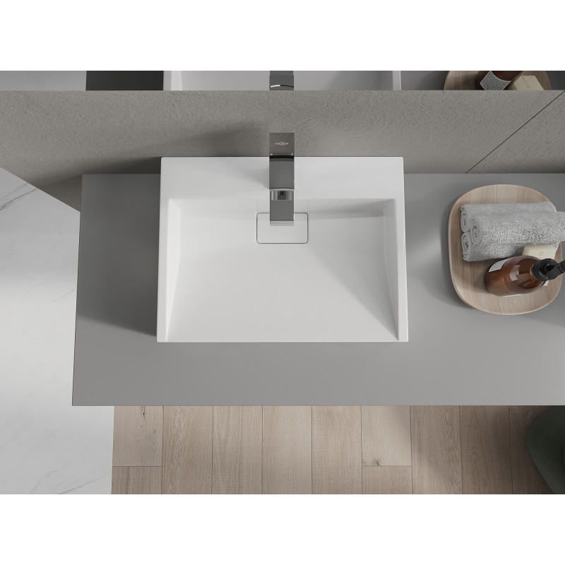 Mexen Ava above-counter conglomerate sink 1/O 50 x 38 cm, white - 23015001