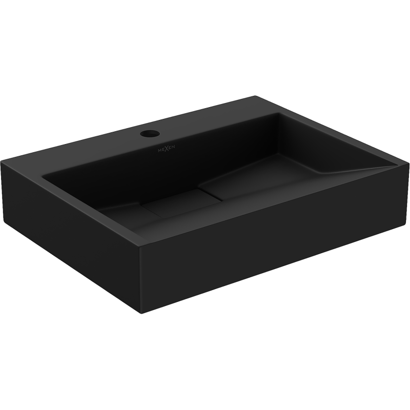 Mexen Ava above-counter washbasin made of conglomerate 1/O 50 x 38 cm, black - 23015071