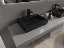 Mexen Ava above-counter washbasin made of conglomerate 1/O 50 x 38 cm, black - 23015071