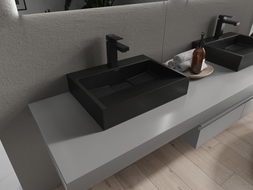 Mexen Ava countertop washbasin made of conglomerate 1/O 50 x 38 cm, black - 23015071