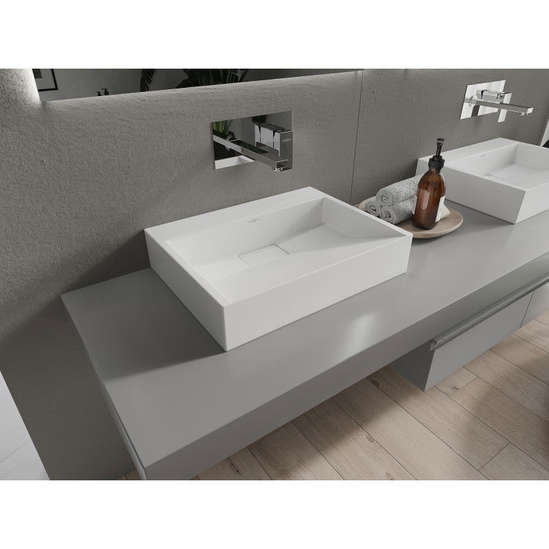 Mexen Ava countertop basin made of conglomerate B/O 50 x 38 cm, white - 23015000
