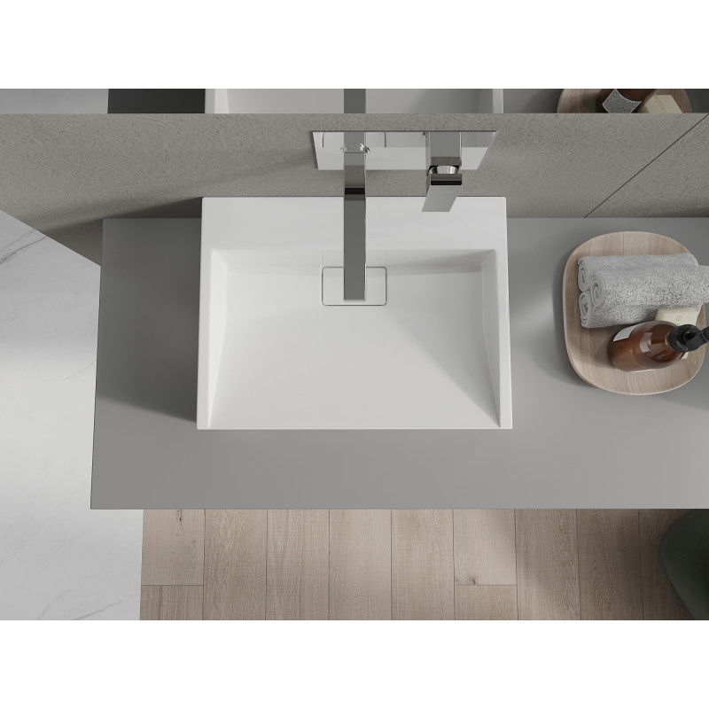 Mexen Ava countertop basin made of conglomerate B/O 50 x 38 cm, white - 23015000