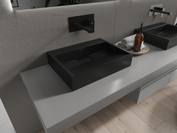 Mexen Ava conglomerate countertop washbasin W/O 50 x 38 cm, Black - 23015070