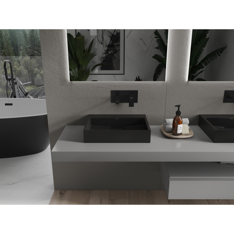 Mexen Ava countertop washbasin made of composite B/O 50 x 38 cm, black - 23015070