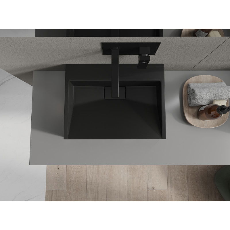 Mexen Ava countertop washbasin made of conglomerate B/O 50 x 38 cm, black - 23015070