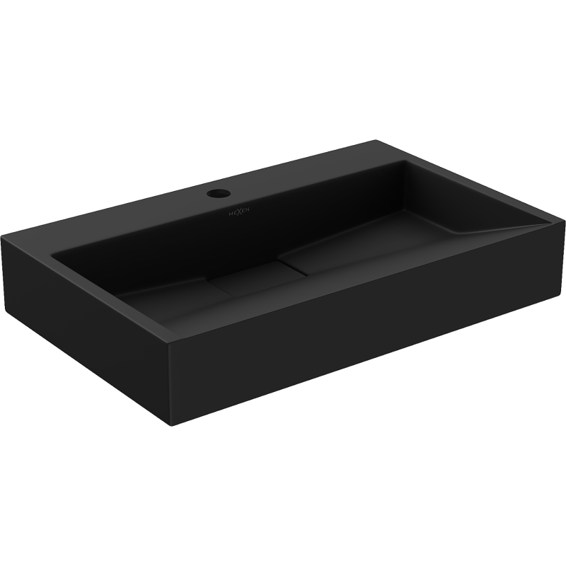 Mexen Ava conglomerate countertop washbasin 1-Hole 60 x 38 cm, Black - 23016071