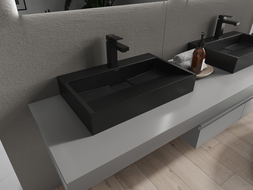 Mexen Ava conglomerate countertop washbasin 1-Hole 60 x 38 cm, Black - 23016071
