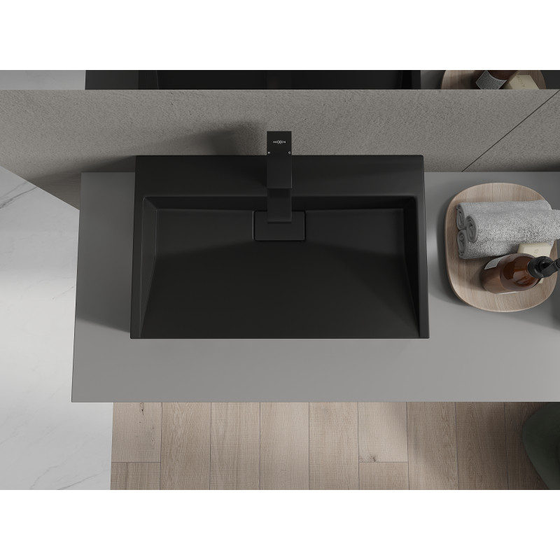 Mexen Ava countertop sink made of conglomerate 1/O 60 x 38 cm, black - 23016071