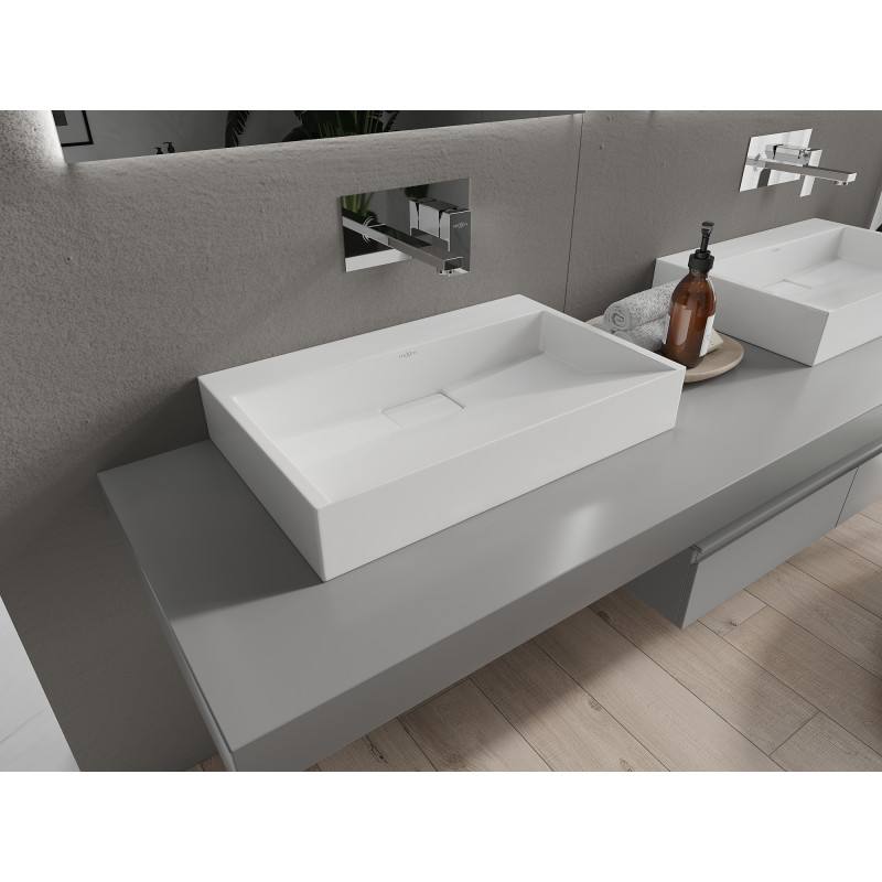 Mexen Ava countertop washbasin made of composite B/O 60 x 38 cm, white - 23016000