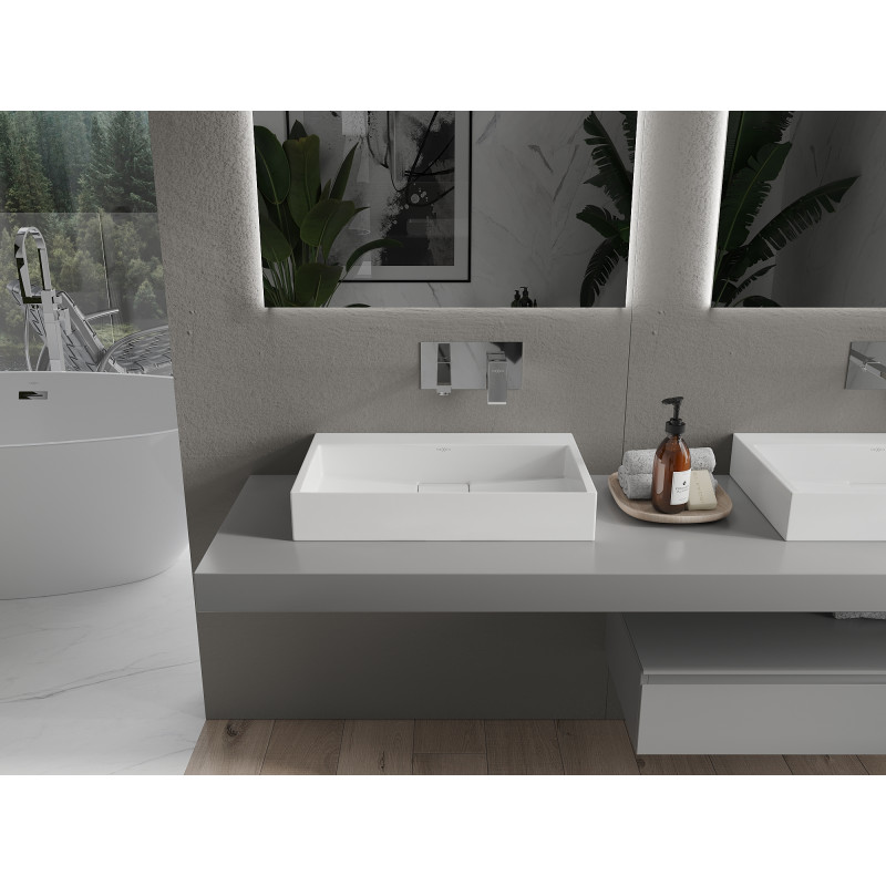 Mexen Ava countertop washbasin made of composite B/O 60 x 38 cm, white - 23016000