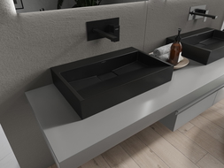 Mexen Ava conglomerate countertop washbasin W/O 60 x 38 cm, Black - 23016070