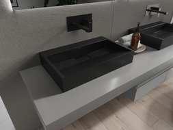 Mexen Ava countertop basin made of conglomerate B/O 60 x 38 cm, black - 23016070