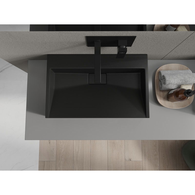 Mexen Ava countertop basin made of conglomerate B/O 60 x 38 cm, black - 23016070