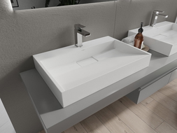 Mexen Ava conglomerate countertop washbasin 1-Hole 70 x 46 cm, white - 23017001