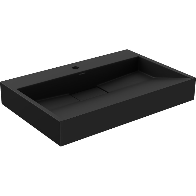 Mexen Ava countertop washbasin made of conglomerate 1/O 70 x 46 cm, black - 23017071