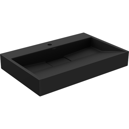 Mexen Ava countertop washbasin made of conglomerate 1/O 70 x 46 cm, black - 23017071