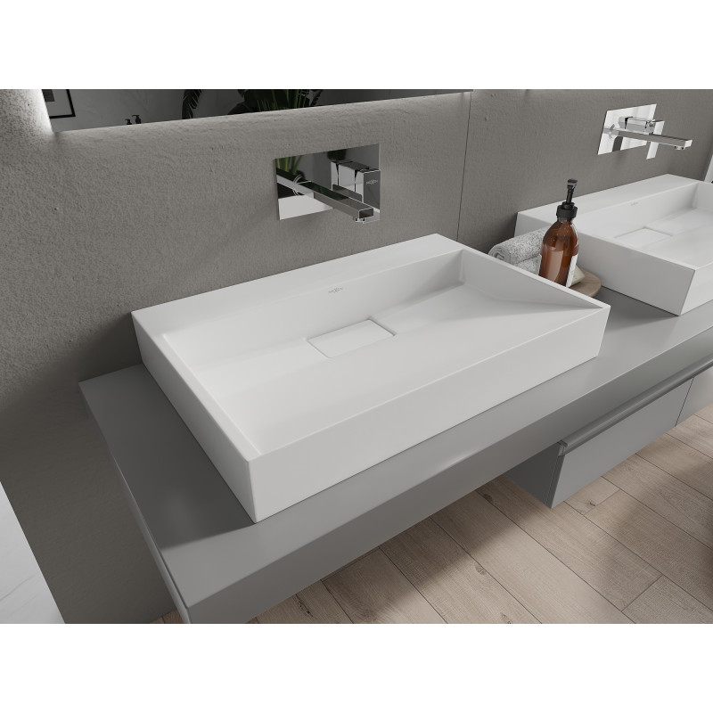 Mexen Ava countertop sink made of composite B/O 70 x 46 cm, white - 23017000