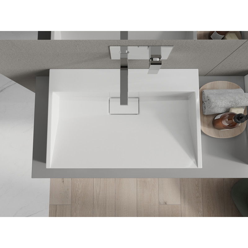 Mexen Ava countertop washbasin made of conglomerate B/O 70 x 46 cm, white - 23017000