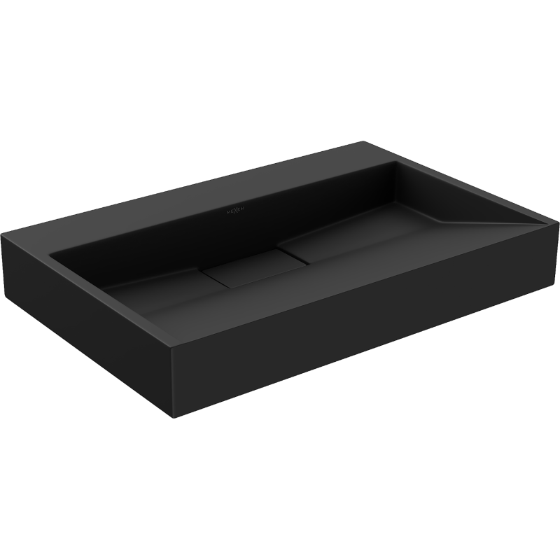 Mexen Ava conglomerate countertop washbasin W/O 70 x 46 cm, Black - 23017070