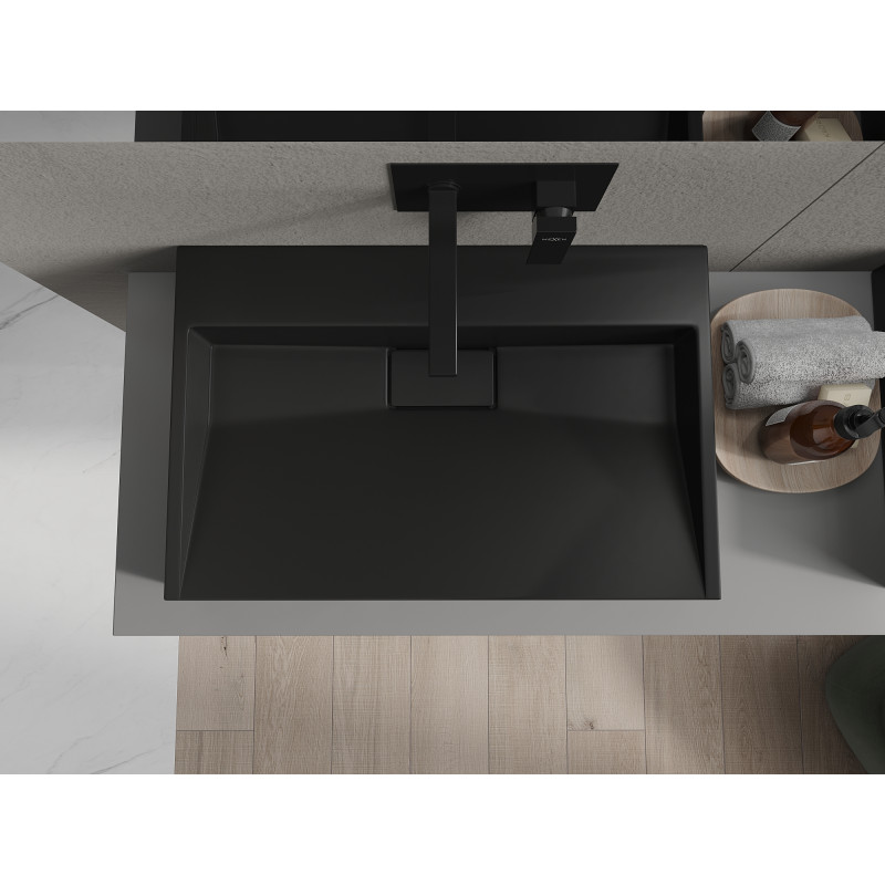 Mexen Ava countertop wash basin made of compound B/O 70 x 46 cm, black - 23017070