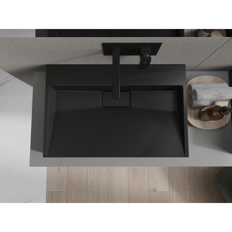Mexen Ava countertop washbasin made of composite B/O 70 x 46 cm, black - 23017070