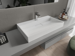 Mexen Ava conglomerate countertop washbasin 1-Hole 80 x 46 cm, white - 23018001