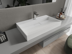 Mexen Ava countertop sink made of conglomerate 1/O 80 x 46 cm, white - 23018001