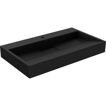 Mexen Ava countertop washbasin made of conglomerate 1/O 80 x 46 cm, black - 23018071