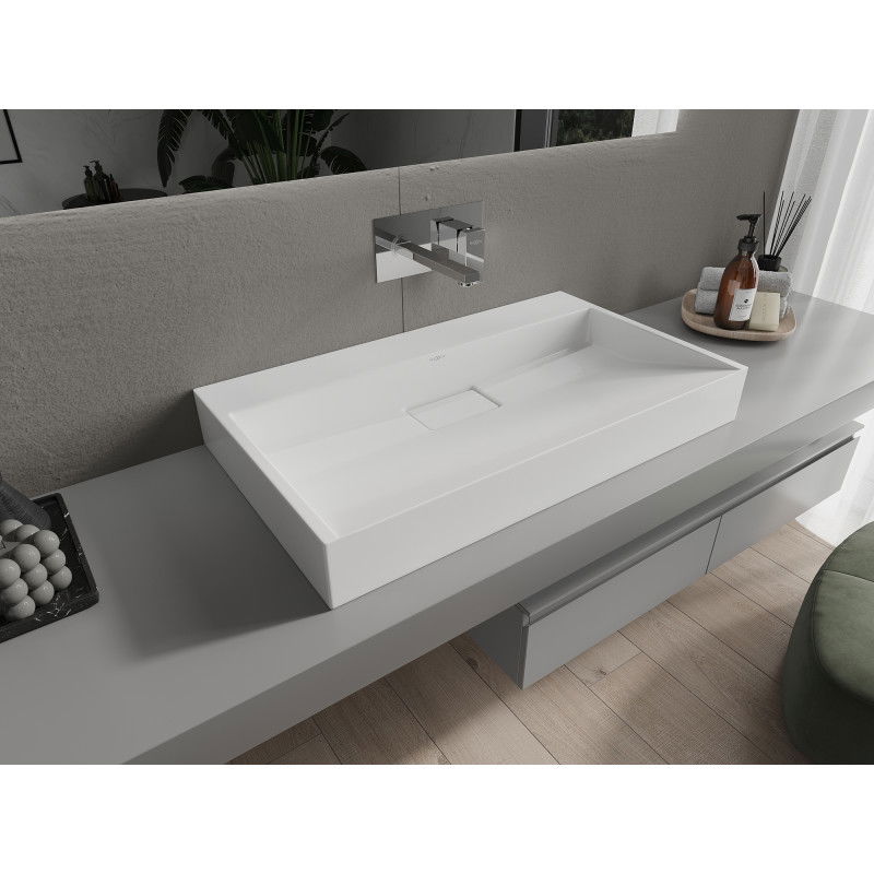 Mexen Ava countertop washbasin made of composite B/O 80 x 46 cm, white - 23018000
