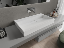 Mexen Ava conglomerate countertop washbasin W/O 80 x 46 cm, white - 23018000