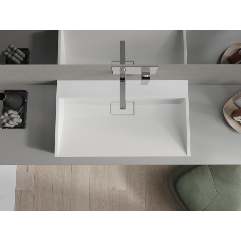 Mexen Ava countertop washbasin made of conglomerate B/O 80 x 46 cm, white - 23018000