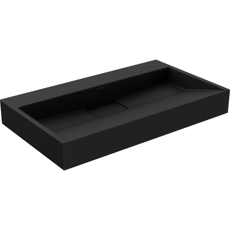 Mexen Ava conglomerate countertop washbasin W/O 80 x 46 cm, Black - 23018070
